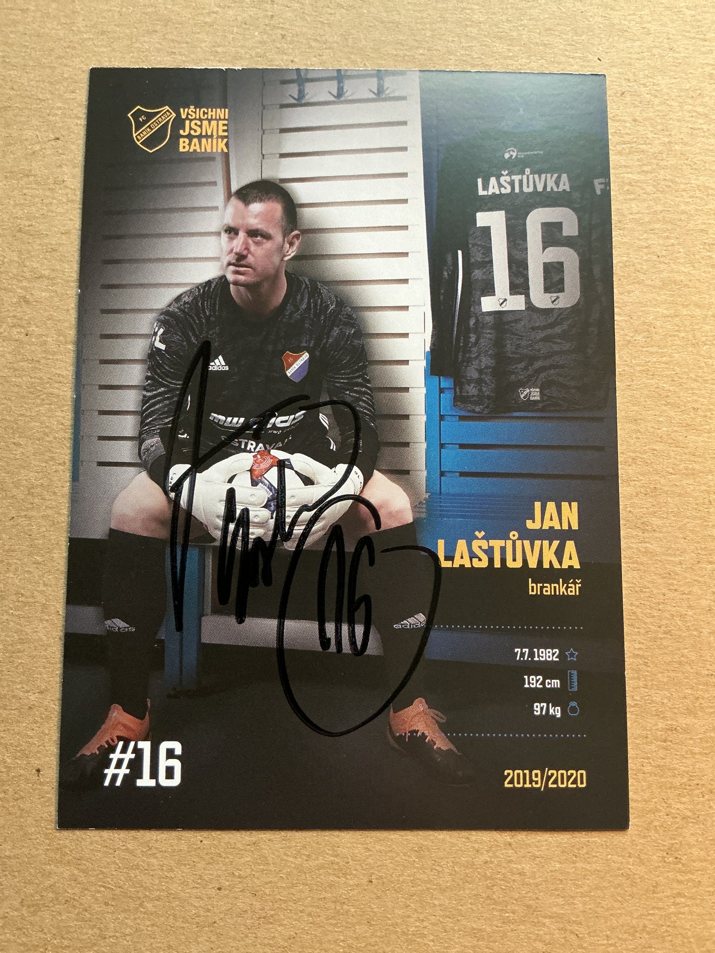 Jan Laštůvka, Czech Republic 🇨🇿 FC Banik Ostrava 2019/20 hand signed