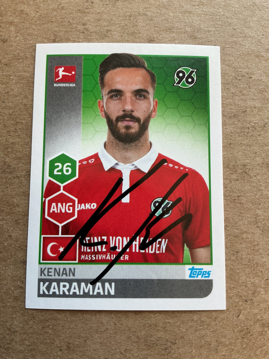 Kenan Karaman, Türkiye 🇹🇷 Hannover 96 2017/18 Topps hand signed