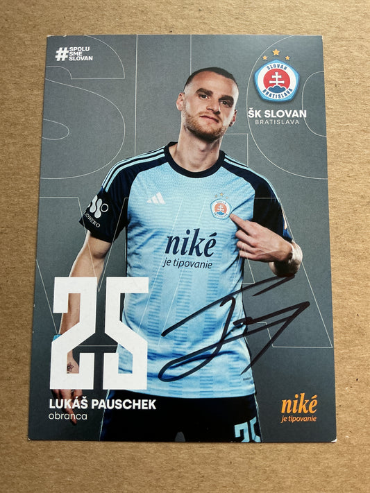 Lukas Pauschek, Slovakia 🇸🇰 SK Slovan Bratislava 2024/25 hand signed
