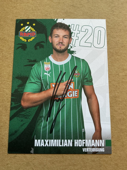 Maximilian Hofmann, Austria 🇦🇹 SK Rapid Wien 2023/24 hand signed