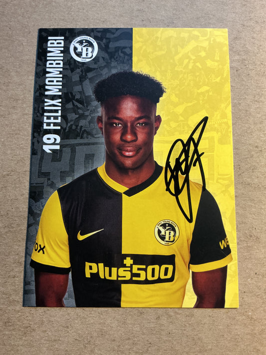 Felix Mambimbi, Switzerland 🇨🇭 BSC Young Boys 2021/22 hand signed
