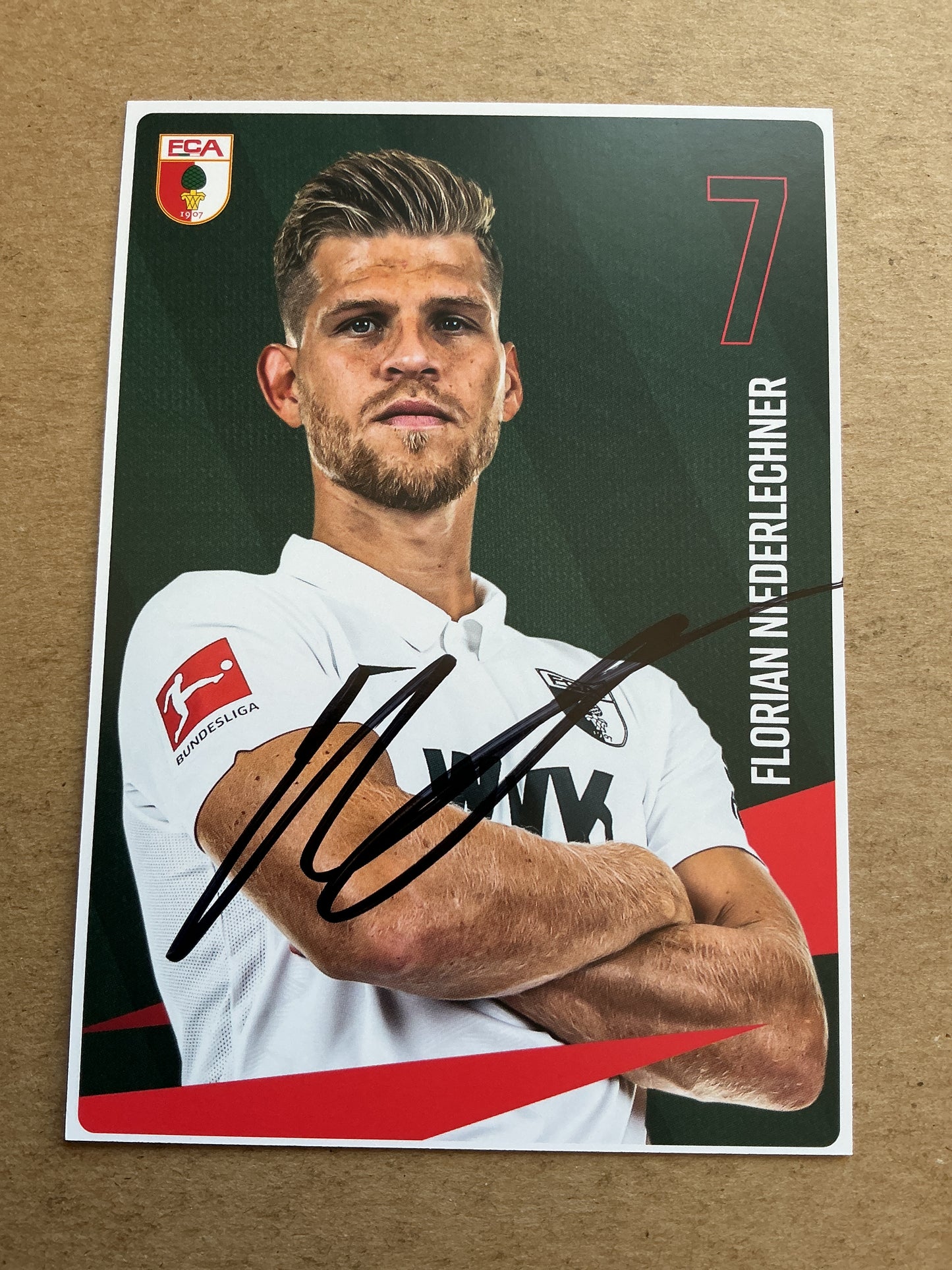 Florian Niederlechner, Germany 🇩🇪 FC Augsburg 2020/21 hand signed