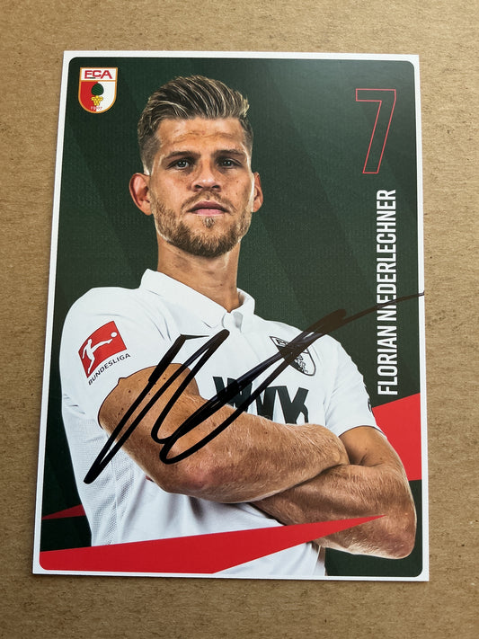 Florian Niederlechner, Germany 🇩🇪 FC Augsburg 2020/21 hand signed