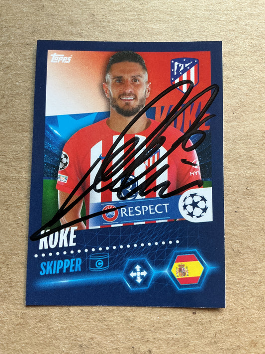 Koke, Spain 🇪🇸 Atletico Madrid 2023/24 Topps hand signed