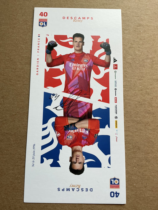 Remy Descamps, France 🇫🇷 Olympique Lyon 2024/25 hand signed