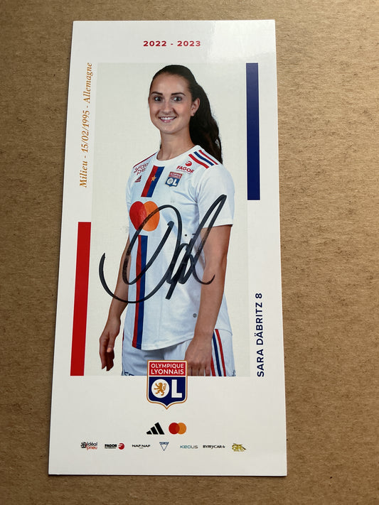 Sara Däbritz, Germany 🇩🇪 Olympique Lyon 2022/23 hand signed