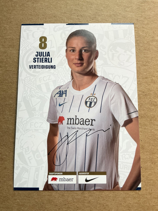 Julia Stierli, Switzerland 🇨🇭 FC Zürich 2022/23 hand signed
