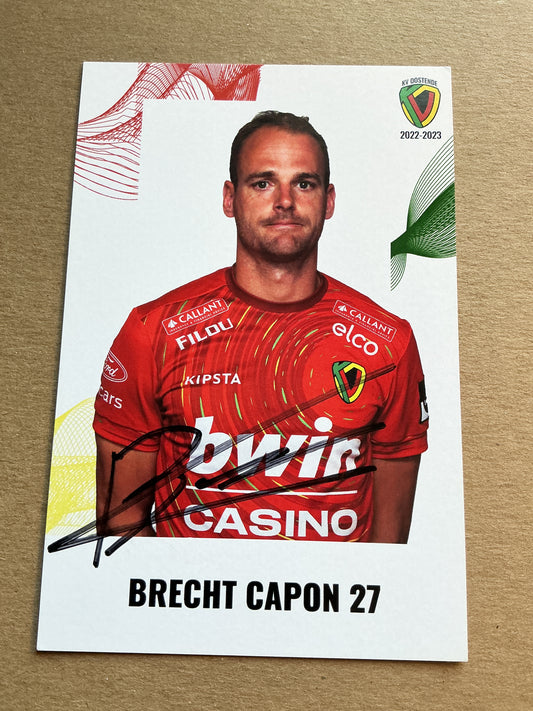 Brecht Capon, Belgium 🇧🇪 KV Oostende 2022/23 hand signed