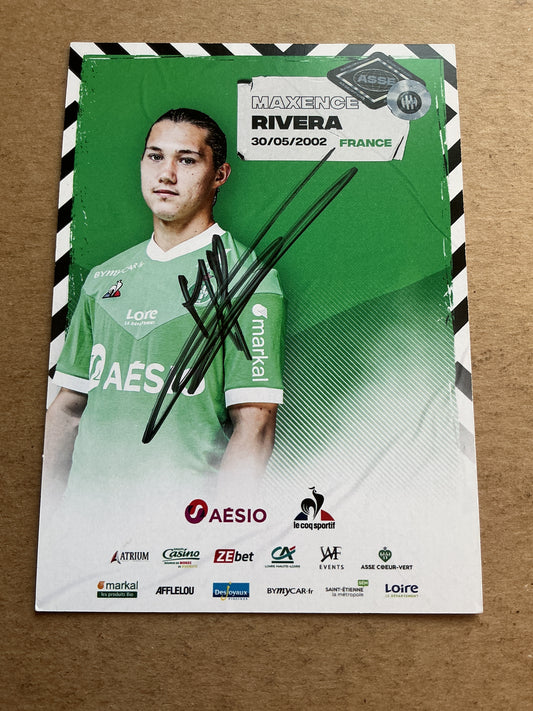 Maxence Rivera, France 🇫🇷 AS Saint-Étienne 2020/21 hand signed