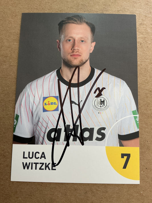 Luca Witzke, Germany 🇩🇪 Handball Sports 2025 hand signed