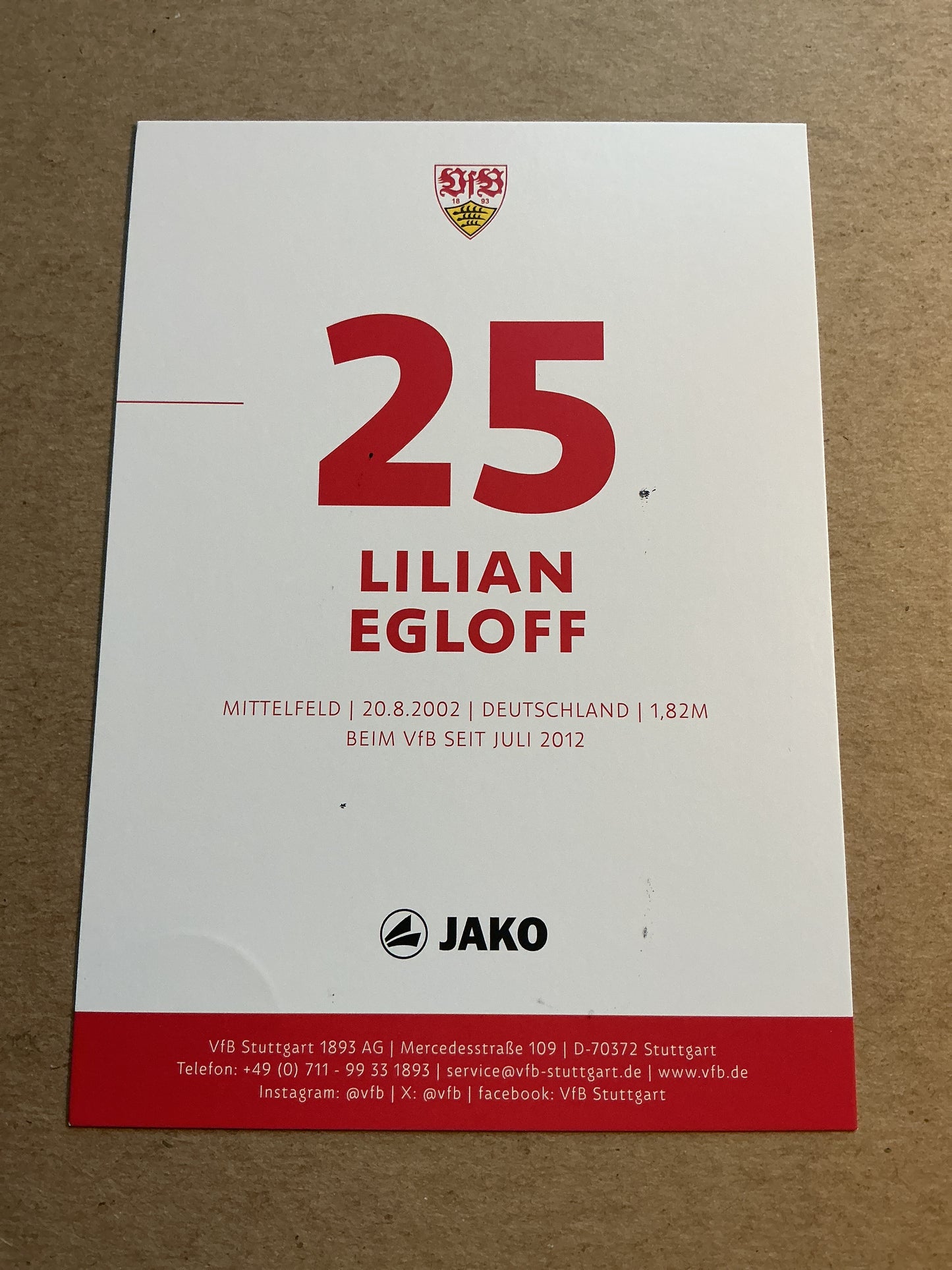 Lilian Egloff, Germany 🇩🇪 VfB Stuttgart 2023/24 hand signed