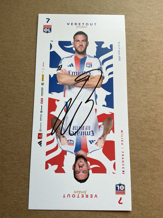Jordan Veretout, France 🇫🇷 Olympique Lyon 2024/25 hand signed
