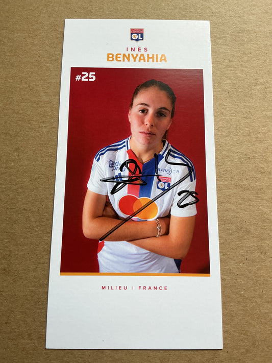 Ines Benyahia, France 🇫🇷 Olympique Lyon 2024/25 hand signed