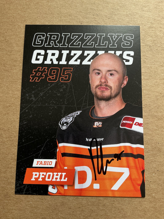 Fabio Pfohl, Germany 🇩🇪 Grizzlys Wolfsburg 2024/25 hand signed