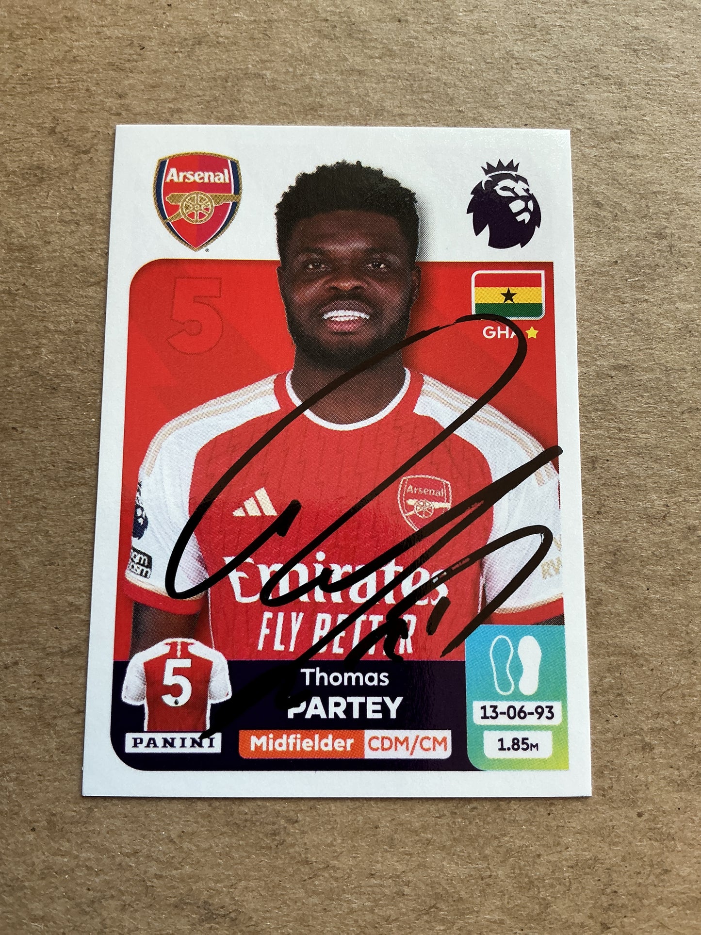Thomas Partey, Ghana 🇬🇭 Arsenal FC 2024 Panini hand signed