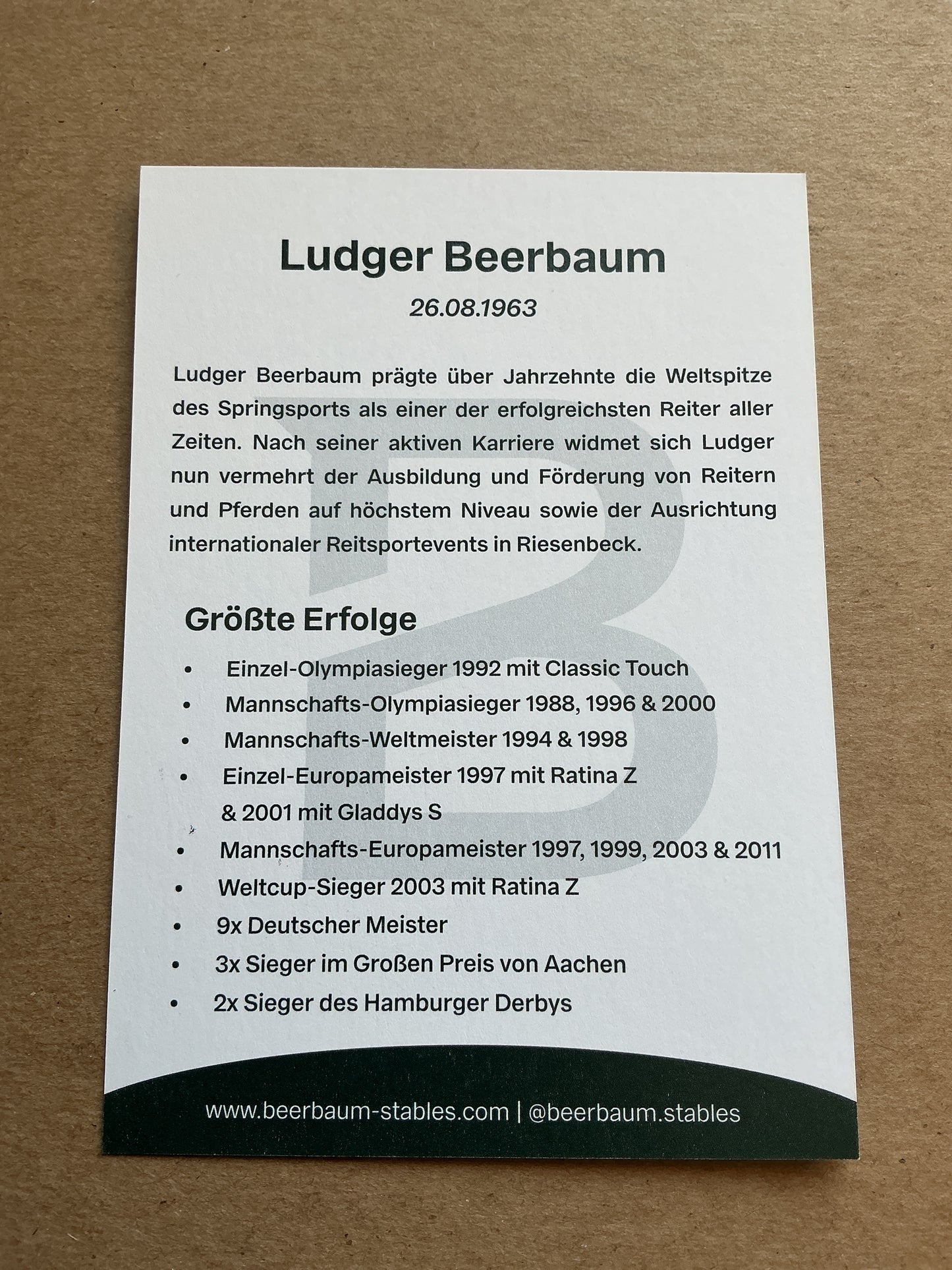 Ludger Beerbaum, Germany 🇩🇪 Equestrian Sports 2025 hand signed