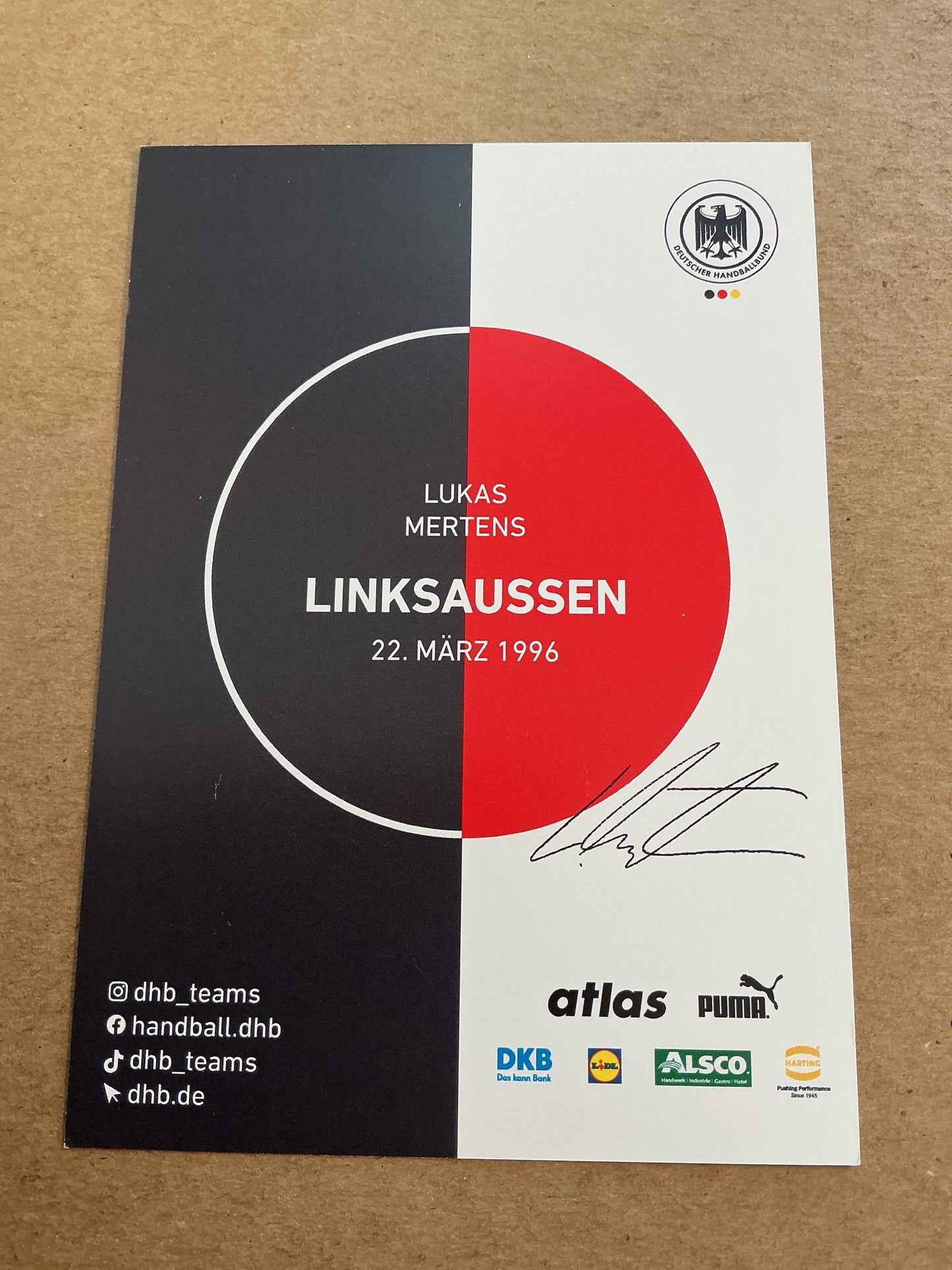 Lukas Mertens, Germany 🇩🇪 Handball Sports 2025 hand signed