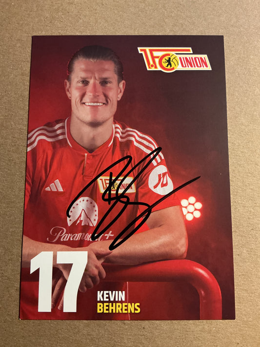 Kevin Behrens, Germany 🇩🇪 1.FC Union Berlin 2023/24 hand signed