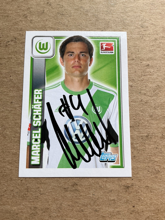 Marcel Schäfer, Germany 🇩🇪 VfL Wolfsburg 2013/14 Topps hand signed