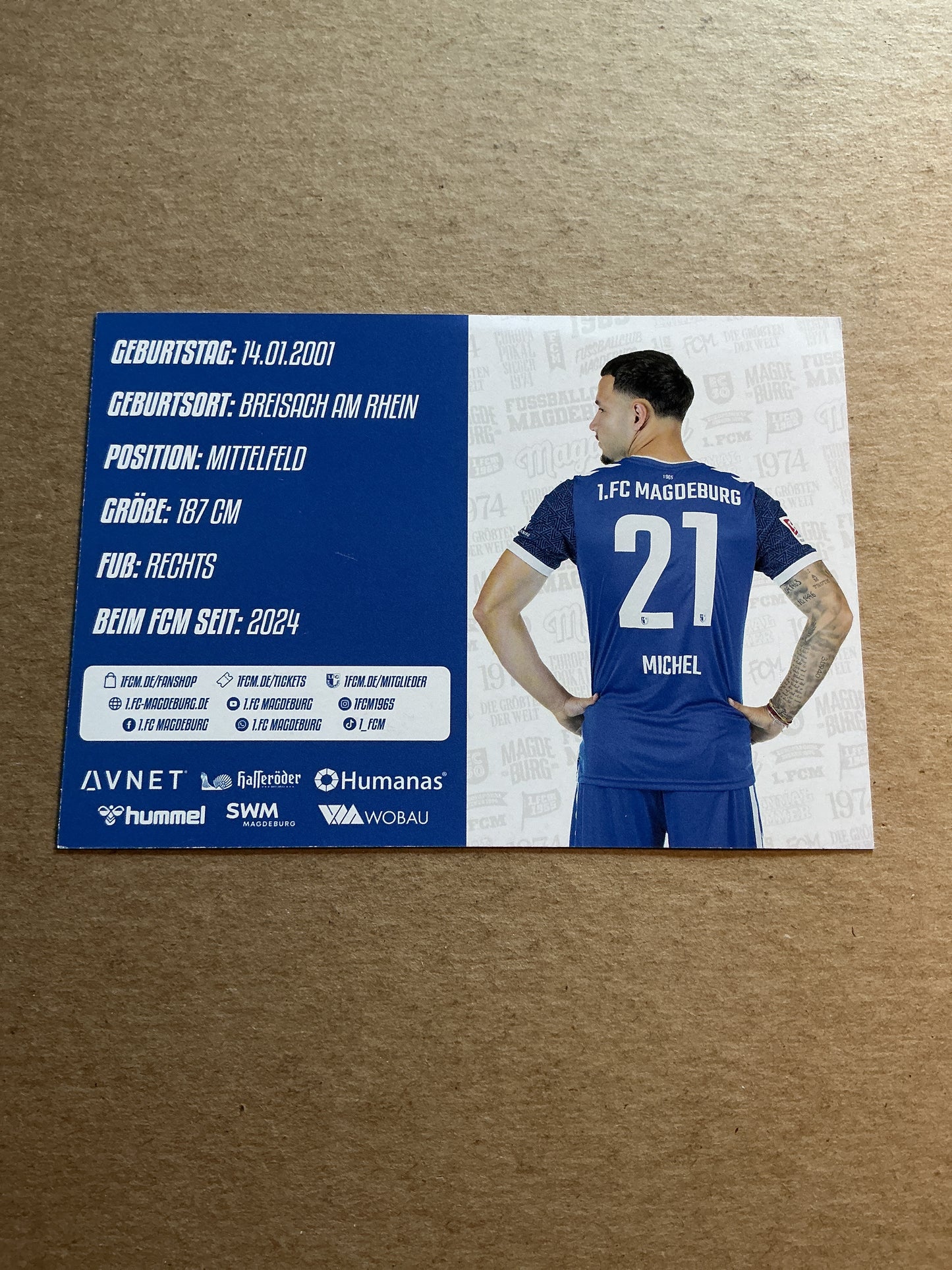 Falko Michel, Germany 🇩🇪 1.FC Magdeburg 2024/25 hand signed