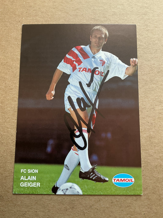 Alain Geiger, Switzerland 🇨🇭 FC Sion 1992/93 hand signed