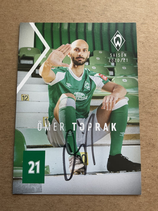 Ömer Toprak, Türkiye 🇹🇷 SV Werder Bremen 2020/21 hand signed