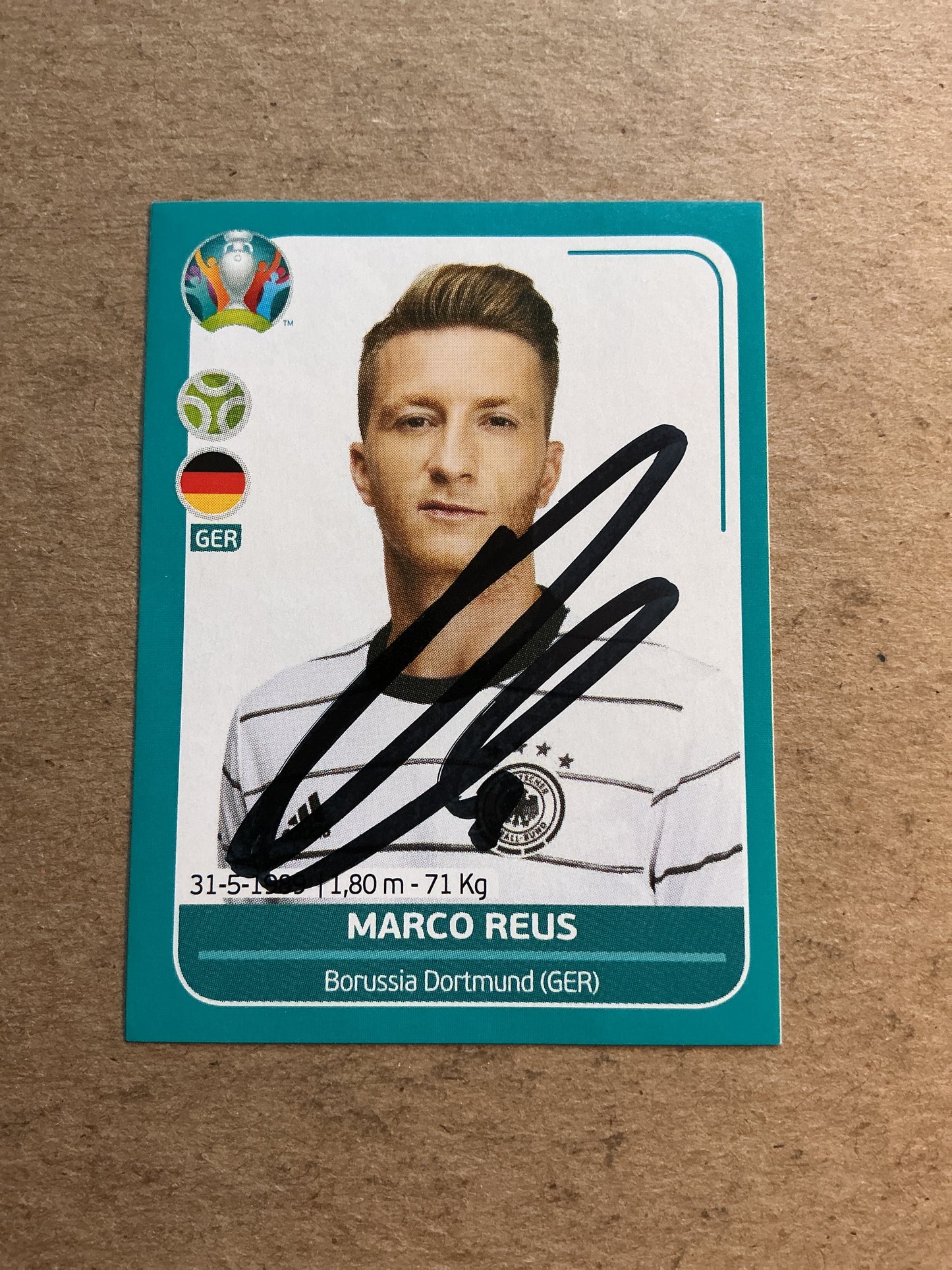 Marco Reus, Germany 🇩🇪 UEFA Euro 2020 Panini hand signed