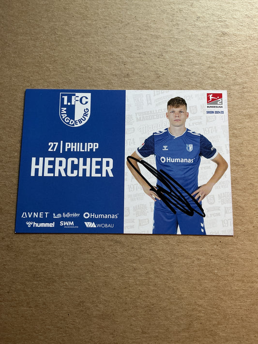 Philipp Hercher, Germany 🇩🇪 1.FC Magdeburg 2024/25 hand signed