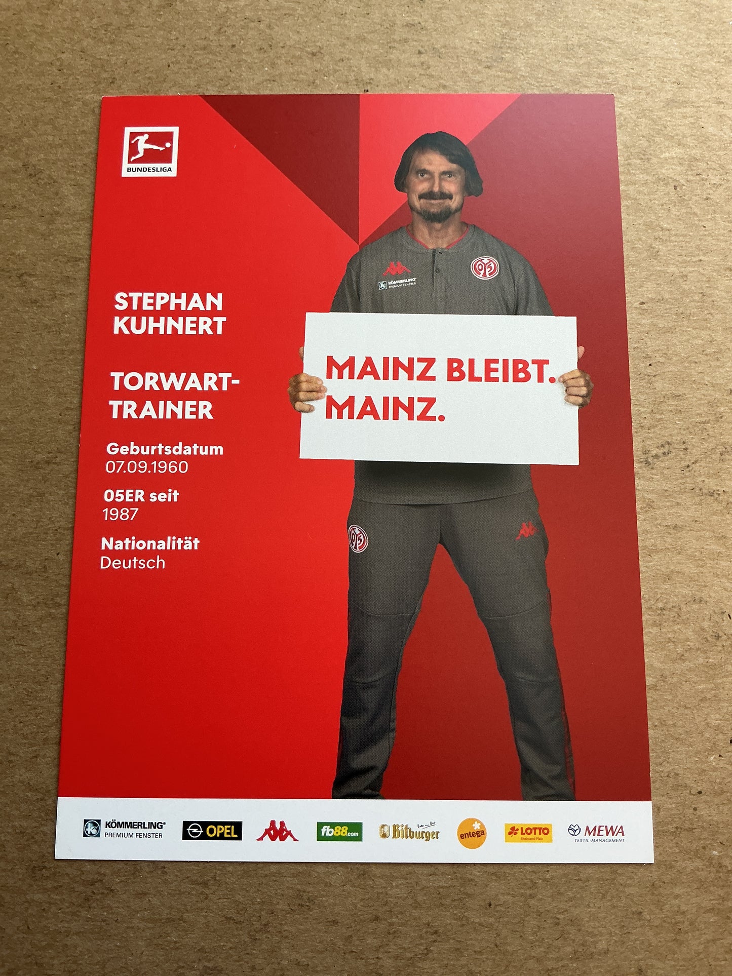 Stephan Kuhnert, Germany 🇩🇪 FSV Mainz 05 2020/21 hand signed