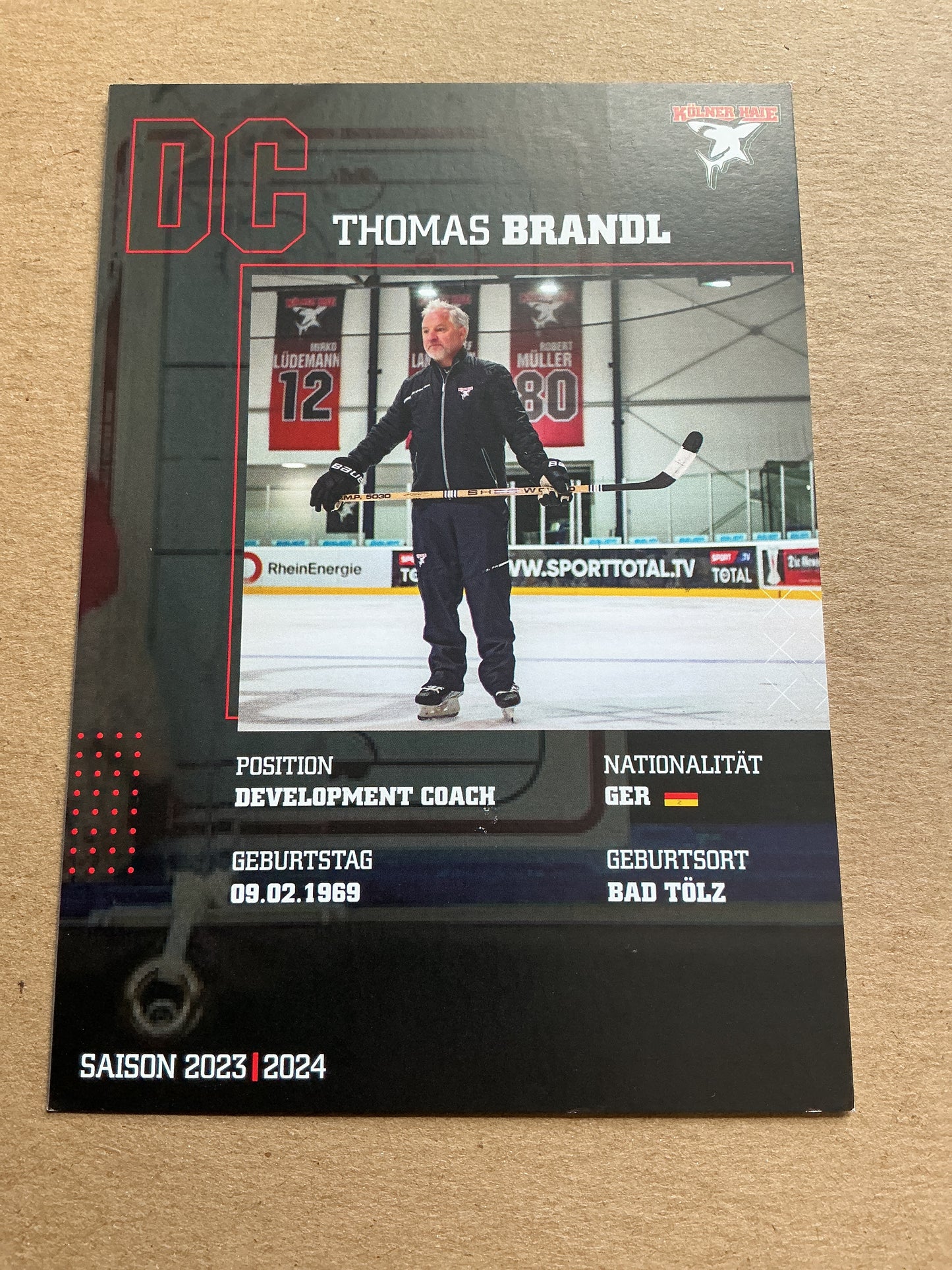 Thomas Brandl, Germany 🇩🇪 Kölner Haie 2023/24 hand signed
