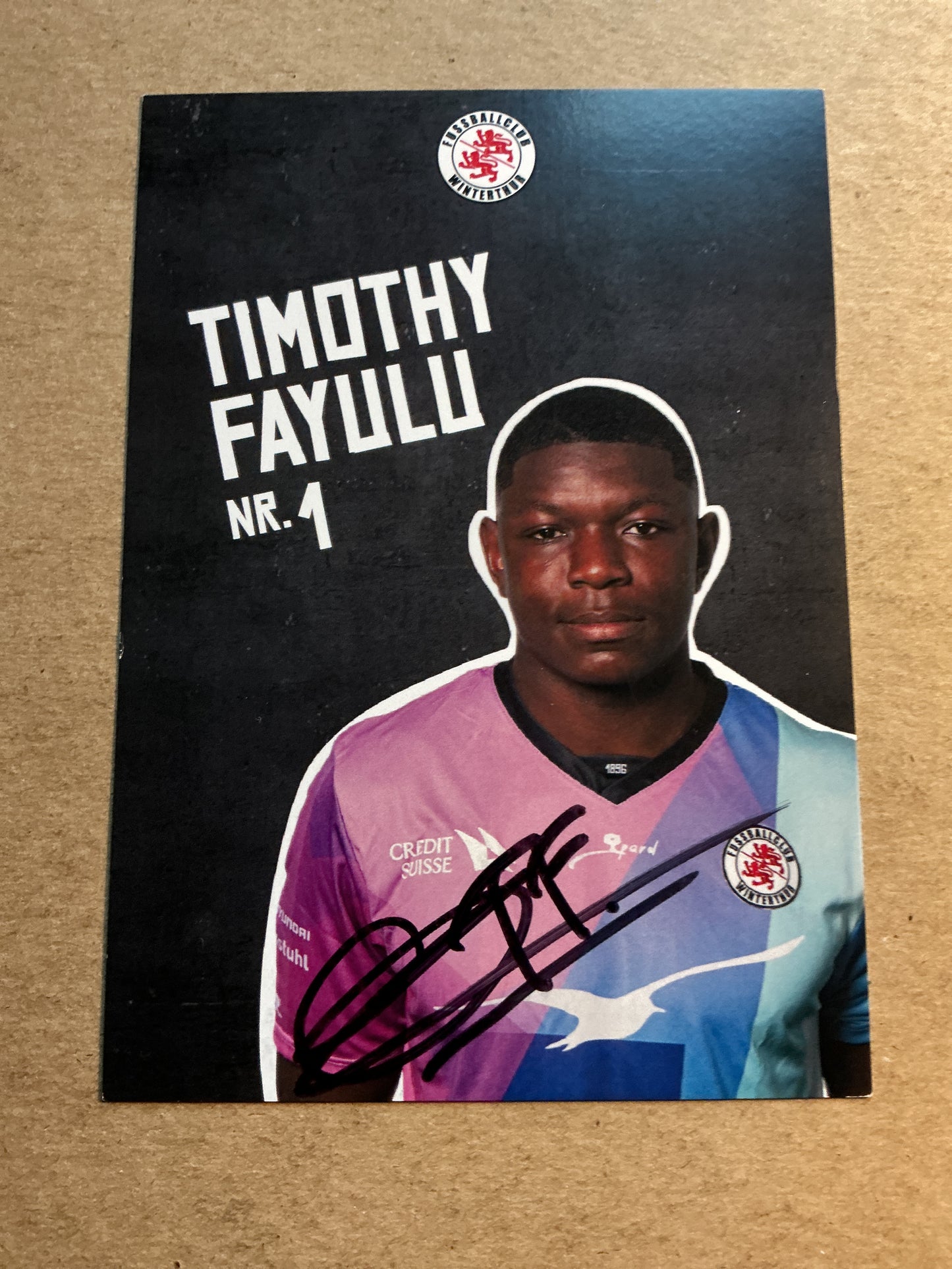 Timothy Fayulu, Democratic Republic of Kongo 🇨🇩 FC Winterthur 2022/23 hand signed