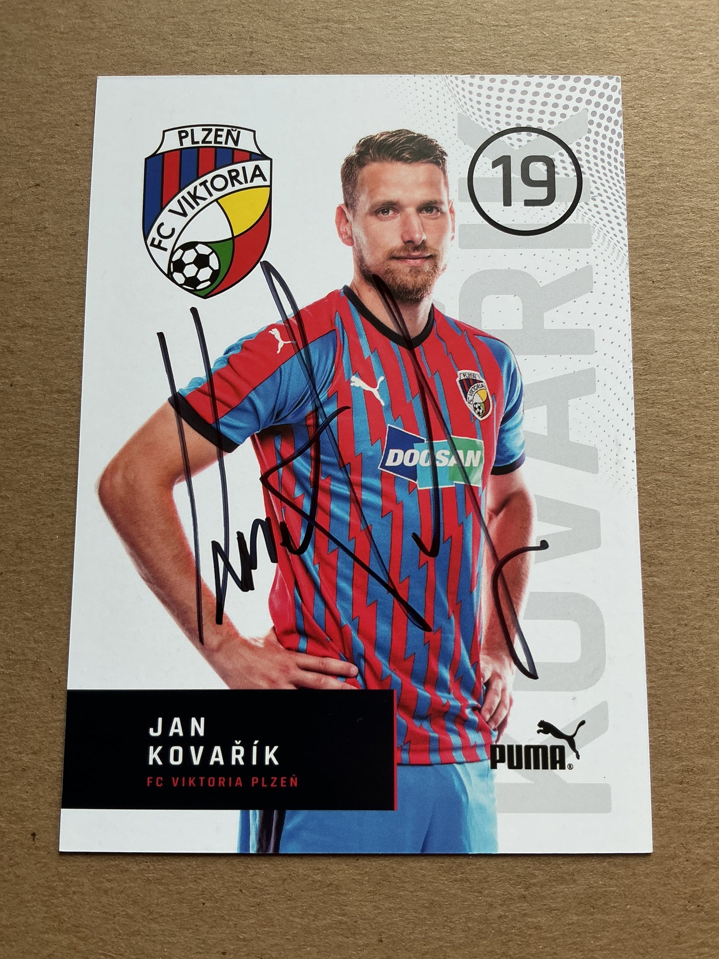 Jan Kovařík, Czech Republic 🇨🇿 FC Viktoria Plzeň 2019/20 hand signed