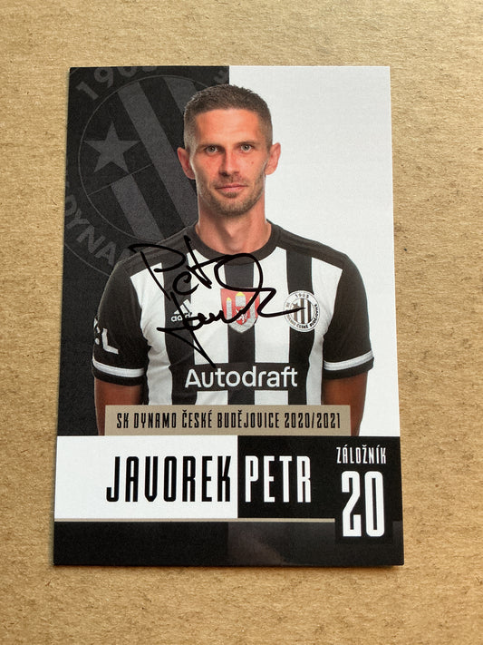 Petr Javorek, Czech Republic 🇨🇿 SK Dynamo České Budějovice 2020/21 hand signed