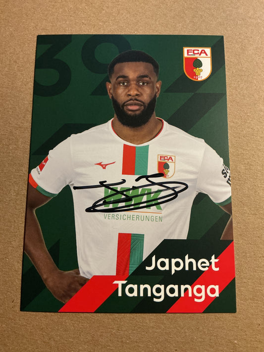 Japhet Tanganga, England 🏴󠁧󠁢󠁥󠁮󠁧󠁿 FC Augsburg 2023/24 hand signed