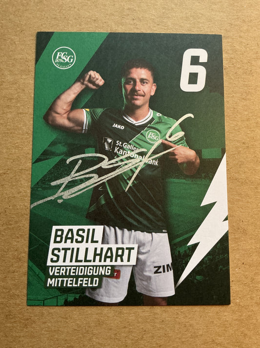 Basil Stillhart, Switzerland 🇨🇭 FC St. Gallen 2022/23 hand signed