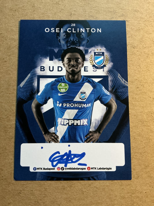 Clinton Osei, Ghana 🇬🇭 MTK Budapest 2021/22 hand signed