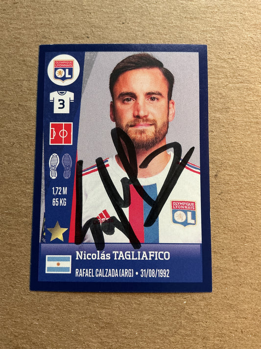 Nicolás Tagliafico, Argentina 🇦🇷 Olympique Lyon 2023 Panini hand signed