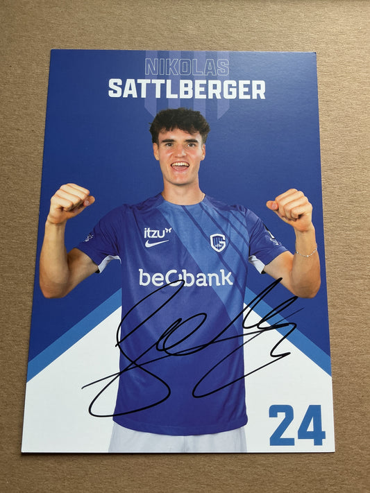 Nikolas Sattlberger, Austria 🇦🇹 KRC Genk 2024/25 hand signed