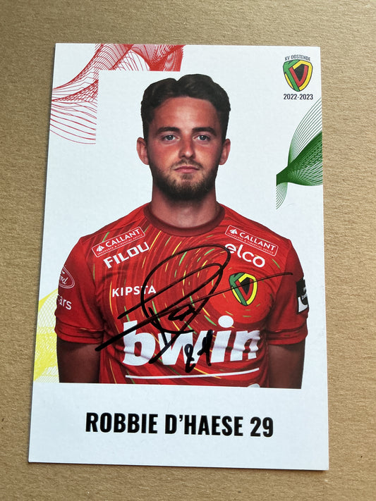 Robbie D’Haese, Belgium 🇧🇪 KV Oostende 2022/23 hand signed