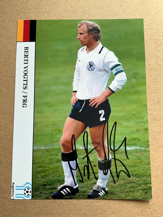 Berti Vogts, Germany 🇩🇪 FIFA World Cup 1978 hand signed