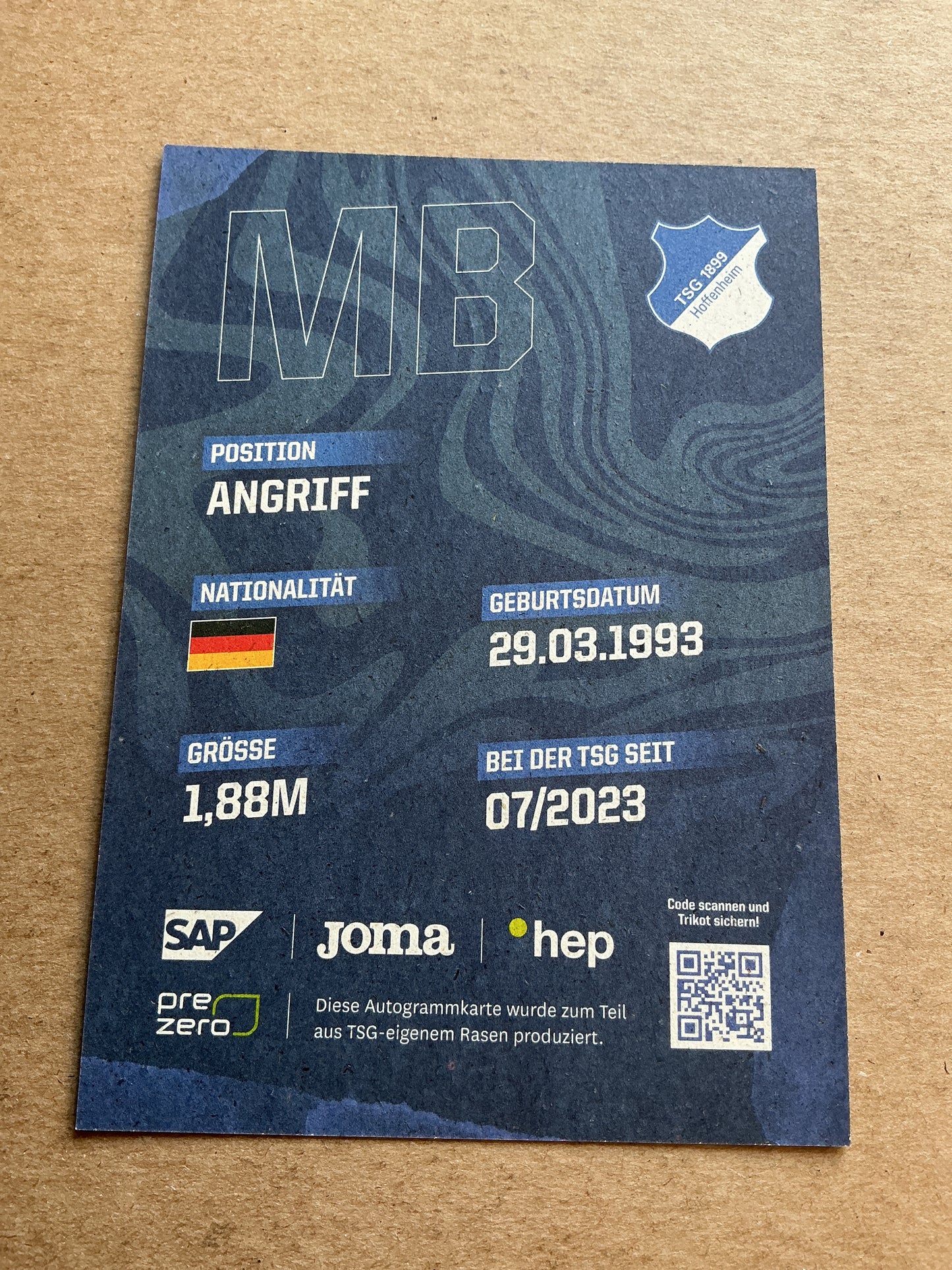 Marius Bülter, Germany 🇩🇪 TSG 1899 Hoffenheim 2023/24 hand signed