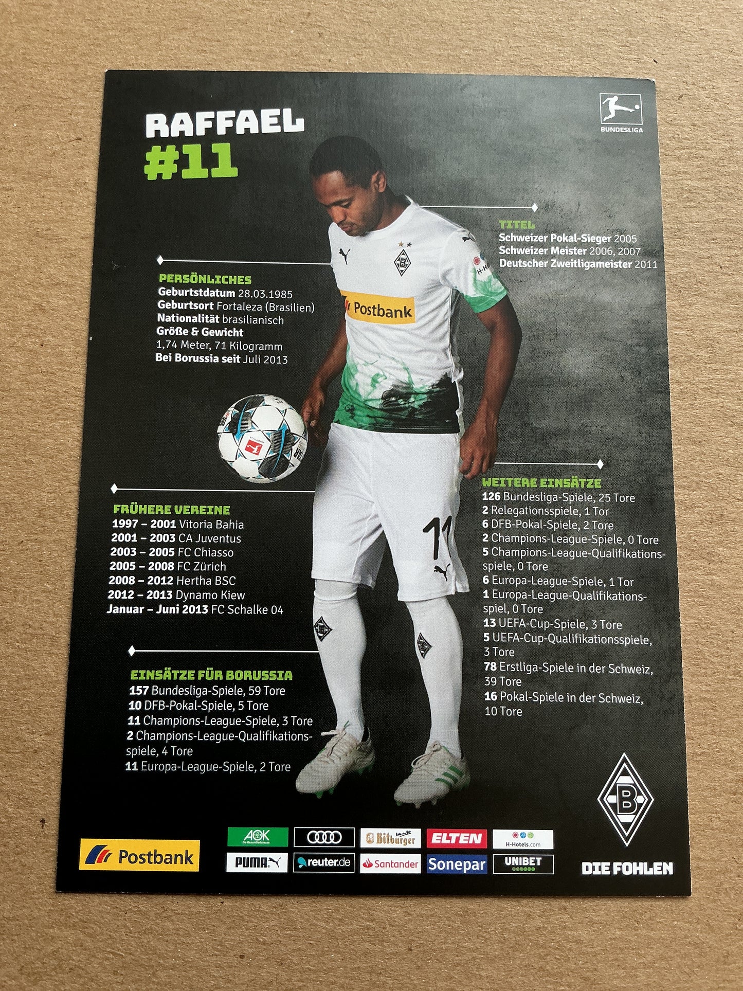 Raffael, Brazil 🇧🇷 Borussia Mönchengladbach 2019/20 hand signed