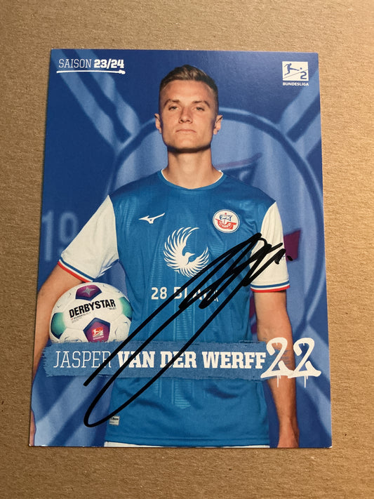 Jasper van der Werff, Switzerland 🇨🇭 Hansa Rostock 2023/24 hand signed