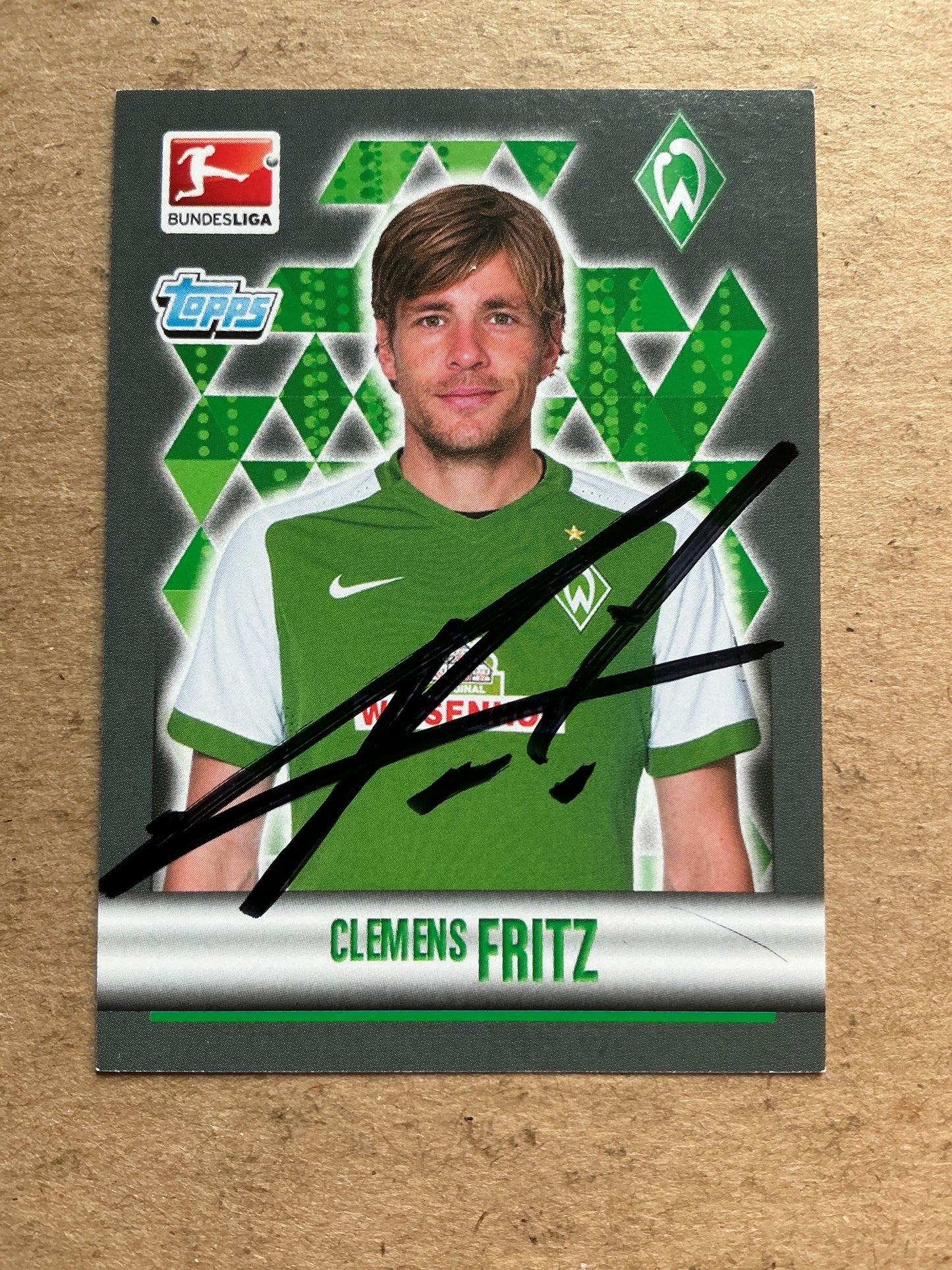 Clemens Fritz, Germany 🇩🇪 SV Werder Bremen 2015/16 Topps hand signed