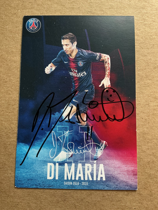 Angel di Maria, Argentina 🇦🇷 Paris Saint-Germain 2018/19 hand signed