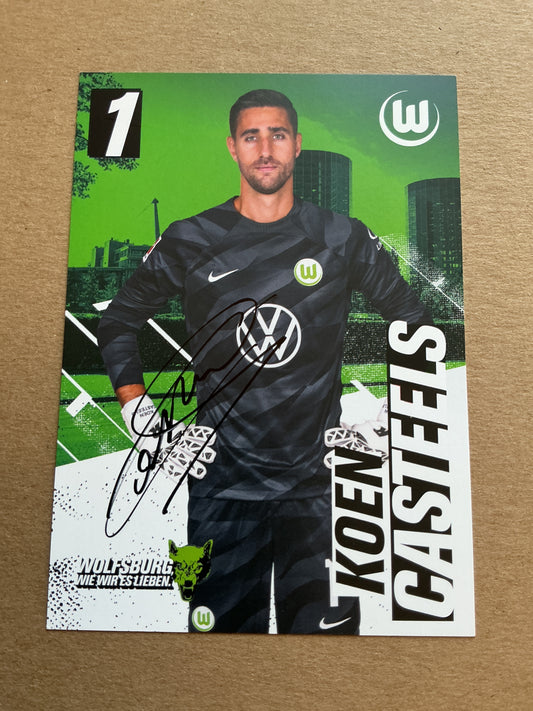 Koen Casteels, Belgium 🇧🇪 VfL Wolfsburg 2023/24 hand signed