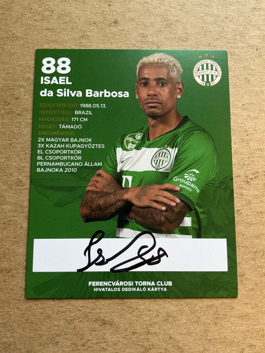 Isael da Silva Barbosa, Brazil 🇧🇷 Ferencváros 2020/21 hand signed