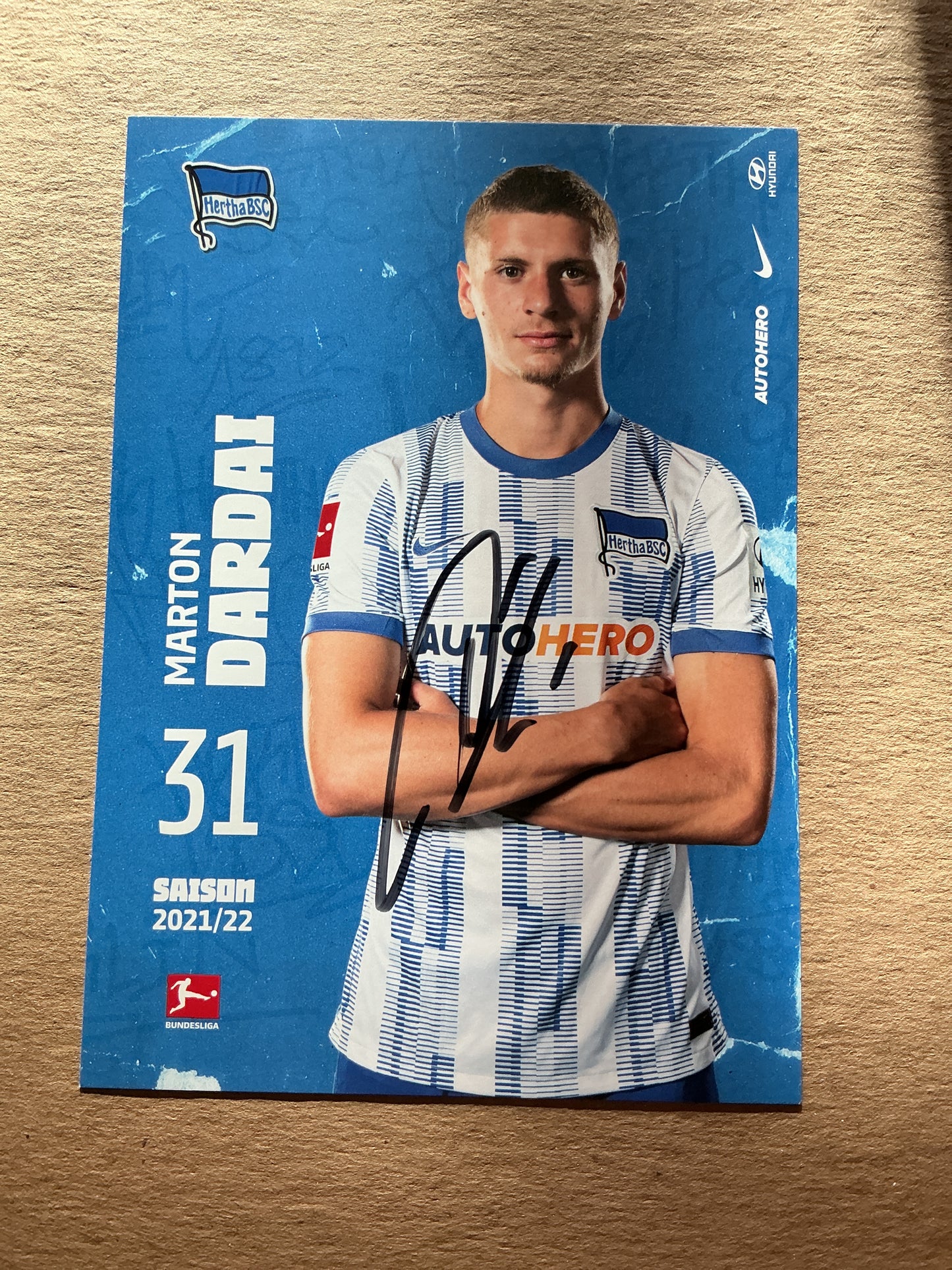 Márton Dárdai, Hungary 🇭🇺 Hertha BSC Berlin 2021/22 hand signed