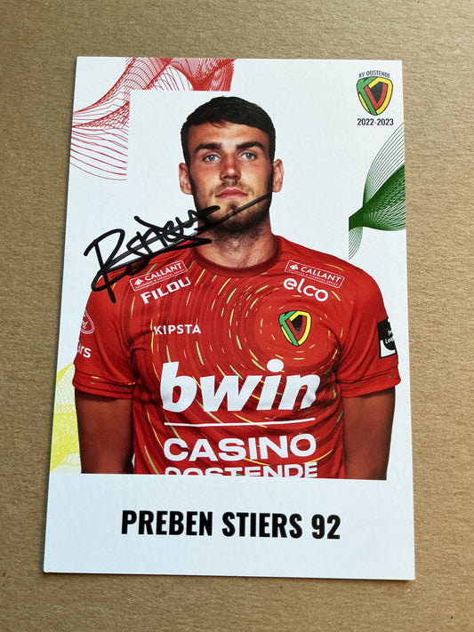 Preben Stiers, Belgium 🇧🇪 KV Oostende 2022/23 hand signed