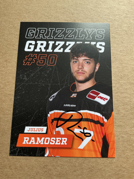 Julius Ramoser, Germany 🇩🇪 Grizzlys Wolfsburg 2024/25 hand signed